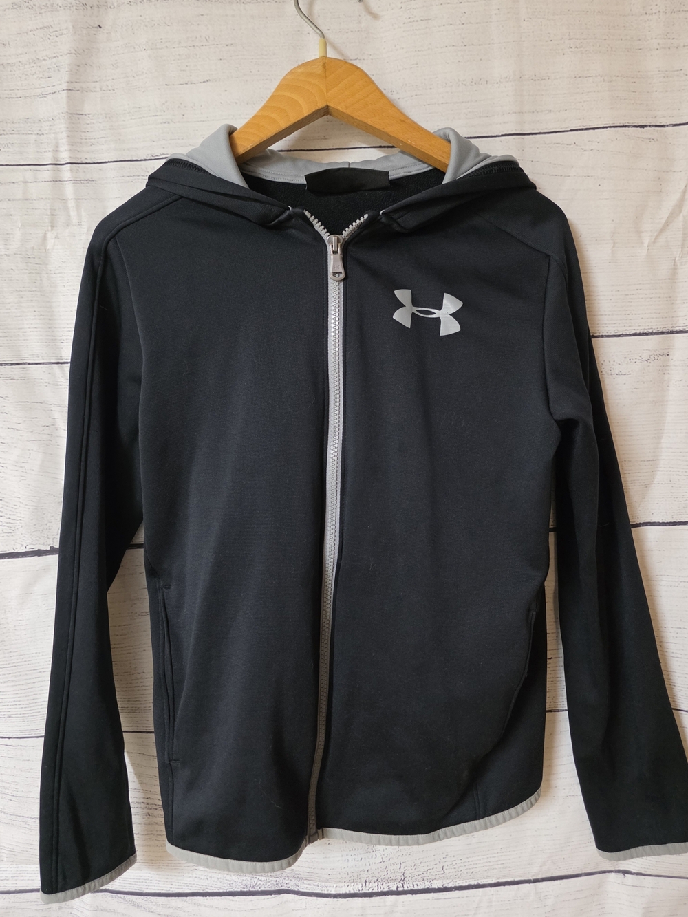 Under Armour Black and Gray Kids Zip Hoodie